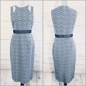 Maggy London Navy Print Sleeveless Sheath Dress | Size 4